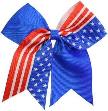 Pack Of 3 4th of July Baby Hair Clips Star Flag Bow Clips Infant Toddler Independence Day Party Dress Up Hair Accessories