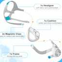 AirFit F20 Replacement Mask Cushion Accessories Set, Includes Cushions, Headgear, Frame & Clips in One Pack, Reliable Seal & Perfect Fit Replacement Supplies 4 in 1 (Medium)