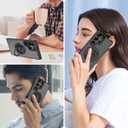 Design For Samsung Galaxy S23 Ultra Phone Case with Tempered Glass Screen Protector [Compatible with MagSafe] Wireless Charging 360 Rotatable Invisible Kickstand Protective Cover for Men Black