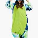 DELEY Unisex Axolotl Costume Adult Onesie, One Piece Pajamas, Halloween Cosplay Costumes Homewear Jumpsuit,Animal Onesie Size 140