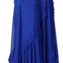 CISMARK Mesh Elegant Ballroom Latin Dance Party Long Swing Belly Dance Skirt for Women (XL)