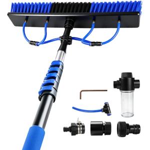 𝐔𝐩𝐠𝐫𝐚𝐝𝐞 Solar Panel Cleaning Kit, 20FT Extension Pole Solar Panel Cleaning Brush, Water Fed Pole Brush with Soap Dispenser, Fit for Solar Panels, Snow Removal