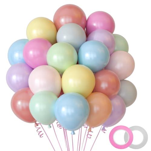 NACHLYNN 60 pcs Party Latex Balloons 12 inches Pastel Rainbow Birthday Balloons for Birthday Baby Shower Wedding Rainbow Party Balloons Decorations