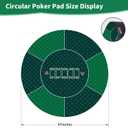 Round Poker Mat,39/47/55/63 inch 6-10 Person Texas Poker Rubber Mat, Foldable Tabletop, Portable Poker Tabletop, Suitable for Poker Games, Blackjack, Casino Layout(Green 120 * 120CM)