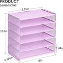 2 Pack 6 Tier Paper Organizer, Metal Mesh Desk File Folder, Letter Tray Organizer, Paper Sorter Desk Organizers for Office, Home or School File Folder Holder - Purple