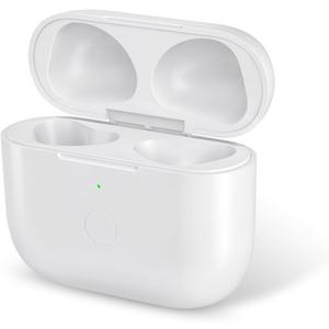 Jinstyles Wireless Charging Case Replacement Only Compatible with AirPods 3rd Generation, Air Pod 3rd Generation Charging Case Replacement with Bluetooth Pairing Sync Button, White