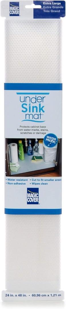 Magic Cover KTMC-USM750-06 Under Sink Mat, 24"x48", Clear Dots
