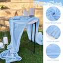 10 Pack Light Blue Cheesecloth Table Runner 17x108 Inch Boho Gauze Cheese Cloth Table Runners for Wedding Party Baby Shower Birthday Home Decor