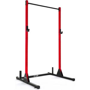 CAP Barbell Power Rack with Pull Up Bar & Attachments - Squat Rack & Strength Training Power Cage for Home Gym - Red