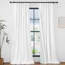 StangH White Curtains 96 inches Long, Two-Layer Super Soft Thick Velvet Light Blocking Drapes Privacy Protect Sliding Door Panels for Living Room/Bedroom/Kids, W48 x L96, 1 Panel
