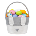 CubesLand Blue Easter Baskets for Easter Eggs Hunt, Boys Easter Basket Lovely Bunny Basket Colorful Woven Basket First Easter Gifts for Boys Babies Kids Children 9.8 x 7.8 x 7.8”
