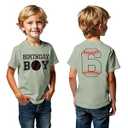 SOFEON Baseball Birthday Boy Shirts 6th 7th 8th 9th 10th Boys Birthday Party T-Shirt Kids Baseball Gift Short Sleeve Tees(Green, 6T)