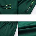 QPNGRP Men's Zipper Pockets Elastic Stretch Waist Workout Casual Shorts (Green)