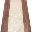 LIVALAYA Macrame Table Runner 86 Inches Long Cotton Boho Table Runners for Dining or Coffee Table Bohemian Runner for Rustic Wedding Table Decor Tassels Vintage Farmhouse Home Decoration for Kitchen (86"x 13")