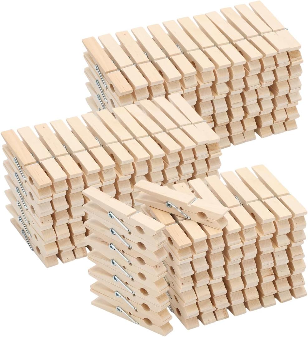 Mr. Pen- Wooden Clothes Pins, 2.9 Inch, 200 Pack, Bulk, Large Natural Wood Clips for Crafts, Classroom Projects, Hanging Photos, Chip Bags, Decoration, Rust Resistant Spring
