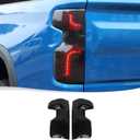 Voodonala for Chevy Silverado 1500 ZR2 2022+ Rear Tail Lamp Cover Smoke Black Brake Warning Lamp Cover Compatible with Chevrolet Silverado 2022 2023 2024(2Pcs/set,Smoke Black,ABS)