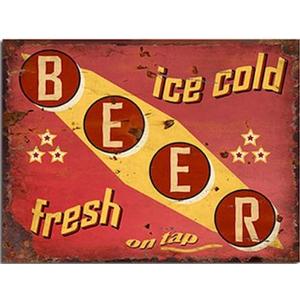 Vintage Metal Tin Sign Ice Cold Frh Beer Wall Art Decor Metal Signs For Home Bathroom Restaurants Kitchen Garden Man Cave Garage Coffee Wall Decor Gift For Women Men 8x12 Inch
