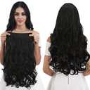 Clip in Hair Extensions - 3/4 Full Head Wavy Synthetic