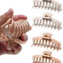 Mesovor 4 Pack Silicone Flexible Hair Claw Clips, 4.33" Large Claw Clip | Nonslip, Bendable, Soft Cozy Neutral Hairclips for Thin and Thick