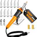Electric Hot Knife - Hots Knives Cutting Tool Reliable Easy to Use Hot Knife Plastic Cutter for Wood, Plastic, Crafts, Wires, 42,5" Cable, 10 Blades, 2 Blade Holders & 1 Wood Burning Tip Included