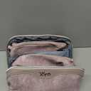 BOYATU Travel Makeup Bag Cosmetic Bags for Women: 3 Sets Large Capacity Make up Bag - Portable Toiletry Bags with Handle for Women (F-2-Purple)