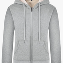 Women's Sherpa Lined Hooded Sweatshirt Zip Up Winter Warm Hoodie Comfy Hooded Fleece Jacket, M Light Grey