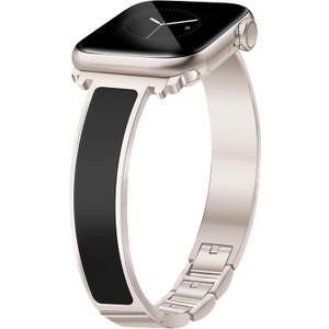 Starlight Slim Watch Bands for Women Compatible with Apple Watch 38mm 40mm 41mm 42mm (S10/11) Jewelry Dressy Bracelet Metal Strap Adjustable for iWatch Series 11/10/9/8/7/6/5/4/SE 3/2/1