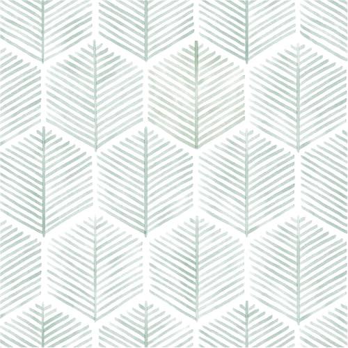Modern Peel and Stick Wallpaper 17.3''×276'' Geometric Wallpaper Boho Contact Paper Green and White Self-Adhesive Wall Paper Removable Decorative Wallpapers for Bedroom Bathroom Cabinets Decor Vinyl