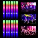 Glow Sticks Bulk, 52 Pcs LED Foam Sticks Light Up Batons Party Favors with 3 Modes Colorful Flashing, Glow in the Dark Party Supplies for Party Wedding Birthday Concert Halloween Christmas
