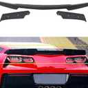 ECOTRIC Rear Spoiler & Side Winglets Compatible with 2014-2019 Chevy Corvette C7 Exterior Rear Spoiler Wing Tail Roof Top Lid Stage 2 Style