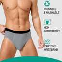 Men's Incontinence Underwear - Washable & Reusable Leakproof High Absorbent, Cotton, Briefs, 150ML 5 Pack (Multicolor01, Medium) (M)
