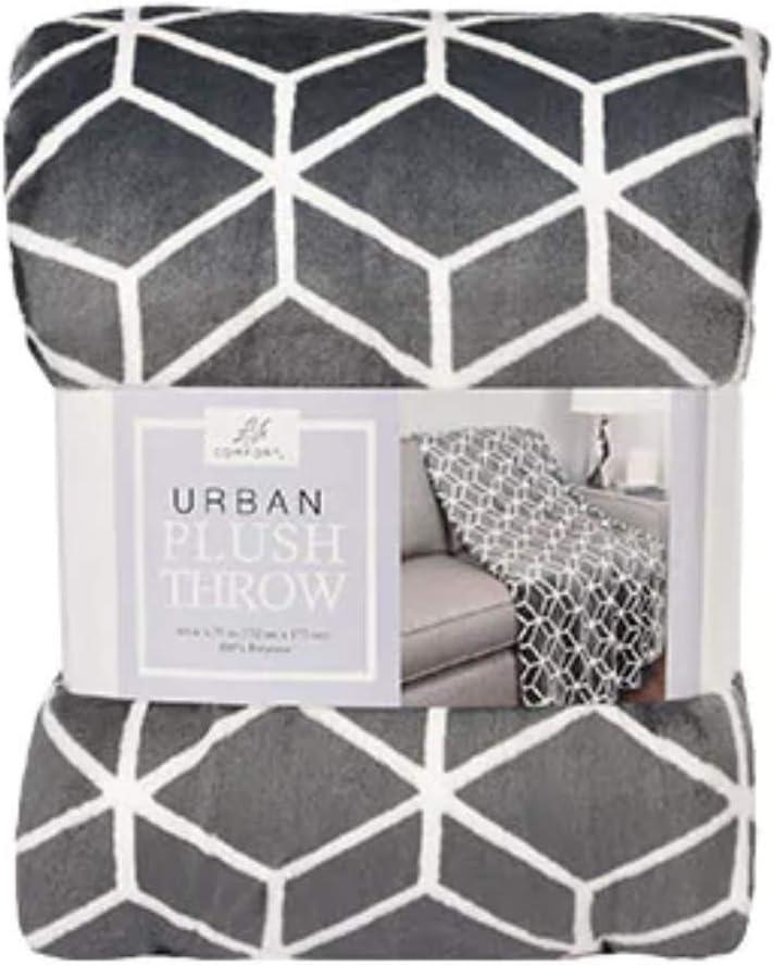 Life Comfort Urban Plush Throw (Gray), 55x65inch