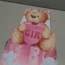 2 Sets Baby Shower Plastic Yard Sign with Stakes Baby Bear Gender Reveal Outdoor Decorations Blue Pink Boy or Girl Yard Sign He She Bear Lawn Sign Newborn Welcome Sign for Gender Reveal Party Supplies