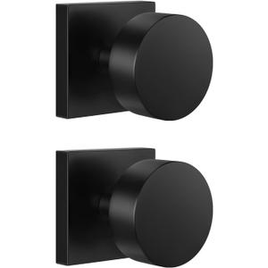 Leydebong 2 Pack Dummy Door Knobs for Interior Closet, Single Side Non-Turning Inactive Dummy Knobs in Matte Black Finish