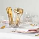 360 Rotating Acrylic Utensil Caddy, Silverware Caddy Countertop, Flatware Cutlery Holder with 4 Compartment