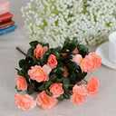 Citinny Fall Outdoor Artificial Flowers Bushes UV Resistant Fake Flowers Small Decorations Champagne