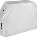 White Solid Grill Cover, 65 inch Waterproof BBQ Cover with Adjustable Drawstring Weather Resistant, Rip-Proof, Anti-UV, Fade Resistant, 2 Pack