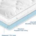 Full Size Mattress Protector Pad Waterproof Quilted, Breathable & Cooling Full Mattresses Pad Cover Fitted for Double Bed with Deep Pocket Up to 14", (White)