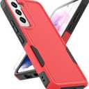 for Samsung Galaxy S22 Case: Dual Layer Protective Heavy Duty Cell Phone Cover Shockproof Rugged with Screen Protector - Military Protection Bumper Tough - Samsung Galaxy S22 5G 2022, 6.1 inch, Red