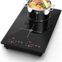 VBGK Double Induction Cooktop, 2300W 110V Portable Induction Cooktop with LED Touch Screen 9 Levels Settings,Electric cooktop with Child Safety Lock & Timer 2 burner
