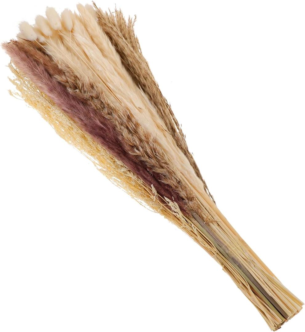 1Set Faux Bouquet Dried Flower Decor for Home Weddings Parties Elegant Grass Arrangement for Vase Boho Style Easy Maintenance Natural Aesthetic