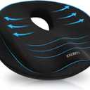 SAHEYER Donut Pillow for Tailbone Pain Relief and Hemorrhoids, Memory Foam Donut Cushion for Sciatica Nerve, Seat Cushion Butt Pillow for Men Women at Home Office Chair Car Long Sitting Comfort, Black