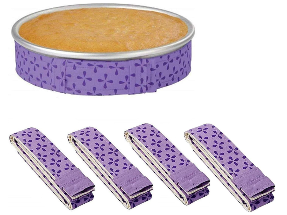 4-Piece Bake Even Strips, Super Absorbent Thick Cake Pan Dampen Strips, Keeps Cakes More Level and Prevents Crowning With Cleaner Edges