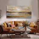 NBAODAN Abstract Wall Art for Living Room Gold and Orange Wall Decor for Living Room Large Neutral Art Pictures Modern Artwork 29x58 Inch Bedroom Dining Room Decorations