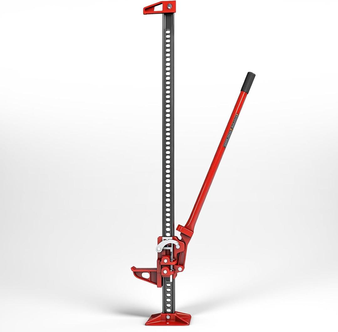 Big RED 60" Ratcheting Off-Road Farm Jack  Heavy-Duty 3-Ton (6,000 lb) Capacity for Tractors, Trucks, SUVs  Utility & Recovery Tool
