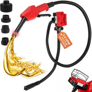 5GPM Cordless Fuel Transfer Pump,Auto-Stop & Hand Nozzle, Compatible with DeWalt 20V & Milwaukee 18V Batteries, 51'' hose,Vertical Operated Gas Can Pump for Diesel,Gasoline(Bare Tool)