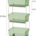 Delamu 3-Tier Metal Rolling Cart for Kitchen, Bathroom, Office  Plastic Utility Storage Carts with Wheels  Ideal for Small Spaces, Pantry, Classroom, Workshop Organization and Storage, Green