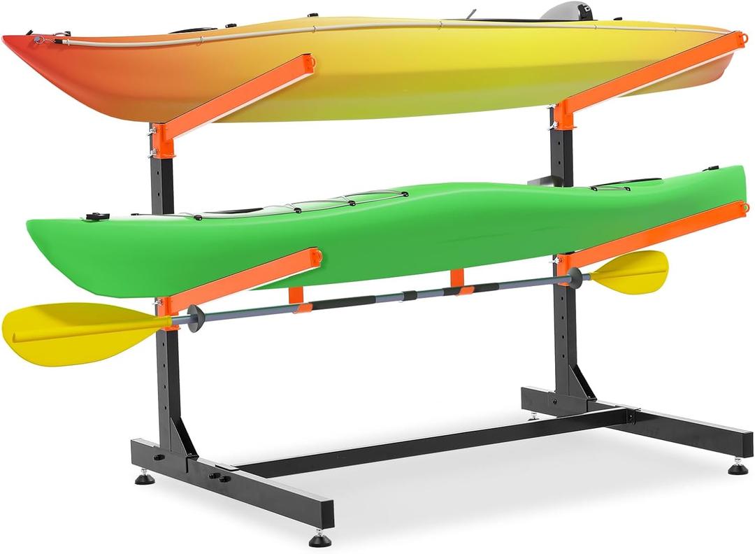 Kayak Storage Rack, Freestanding Kayak Racks for Garage, Heavy Duty Adjustable Kayak Stand Indoor Outdoor Storage Rack for Kayaks, Canoes, Surfboard & Paddleboard