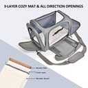 Cat, Dog Carrier for Small Medium Cats Puppies up to 15 Lbs, TSA Airline Approved Carrier Soft Sided, Collapsible Travel Puppy Carrier - Grey (17.0"L x 11.0"W x 11.0"H)