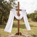 Yousoontic 98'' Extra Large Wooden Cross Easter Wood Standing Cross Decoration Jesus Christ Catholic He Is Risen Outdoor Crucifix Decor for Party Wedding Church Home Christmas Outdoor, 36.2"L x 5.1"W